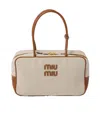 Miu Miu Beau Canvas And Leather Handbag