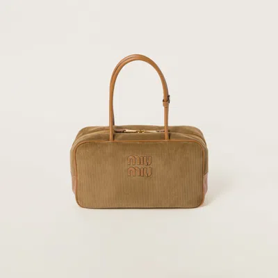 Miu Miu Beau Corduroy Top-handle Bag In Cinnamon