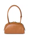Miu Miu Beau Embossed-logo Leather Shoulder Bag In Pattern