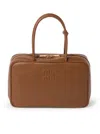 Miu Miu Beau Large Bag In Cognac Colour Leather