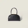 Miu Miu Black Calf Leather Bos Taurus Shoulder Bag In Black