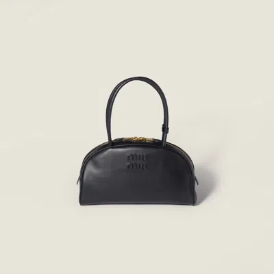 Miu Miu Black Calf Leather Bos Taurus Shoulder Bag