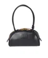 Miu Miu Black Calf Leather Bos Taurus Shoulder Bag In Black