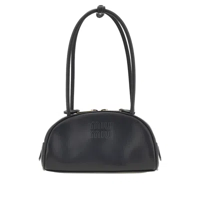 Miu Miu 'beau' Leather Bag In Black