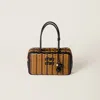 Miu Miu Beau Leather Bag In Black/cognac/ochre