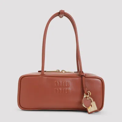 Miu Miu Beau Leather Bag In Brown