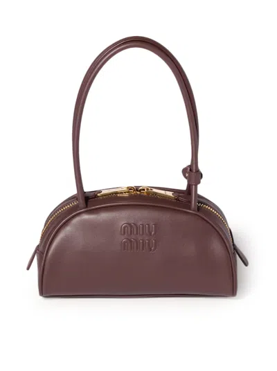 Miu Miu Beau Leather Bag In Brown