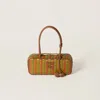 Miu Miu Beau Leather Bag In Cognac/fern Green/copper