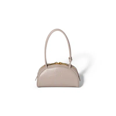 Miu Miu Beau Leather Bag In Gray