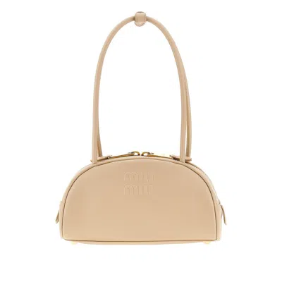 Miu Miu 'beau' Leather Bag In Sand
