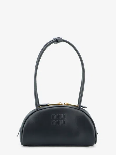Miu Miu Black Calf Leather Bos Taurus Shoulder Bag