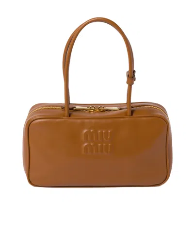 MIU MIU BEAU LEATHER TOP-HANDLE BAG
