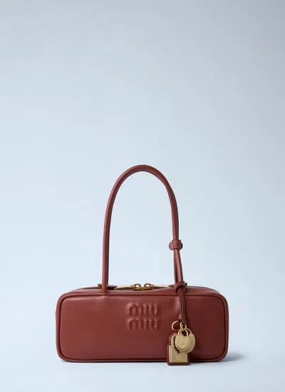 Miu Miu Beau Leather Handbag In Brown