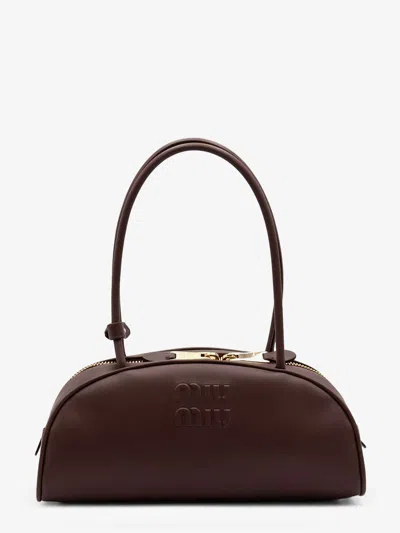 Miu Miu Beau Leather Handbag In Brown