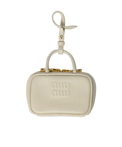 Miu Miu Beau Leather Micro-bag In White