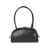Miu Miu Black Calf Leather Bos Taurus Shoulder Bag In Black