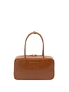 Miu Miu `beau` Leather Top-handle Bag In Brown