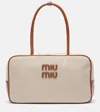 Miu Miu Beau Leather-trimmed Canvas Tote Bag