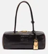 Miu Miu Beau Logo Leather Shoulder Bag In Brown