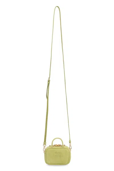 Miu Miu Beau Micro Suede Bag In Green