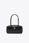Miu Miu Beau Naplak Patent Leather Shoulder Bag In Black