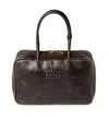 Miu Miu Beau Vintage-effect Nappa Leather Bags In Brown