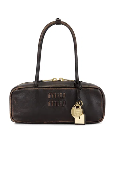 Miu Miu Beau Nappa Old Bag In Brown