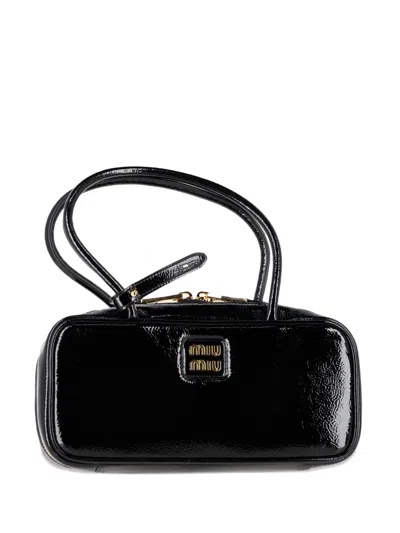 Pre-owned Miu Miu Beau Patent Leather Bag In Black
