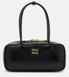 Miu Miu Beau Patent Leather Tote Bag In Black