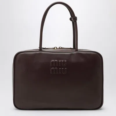 Miu Miu Beau Radica Coloured Leather Bag In Brown