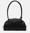 Miu Miu Black Calf Leather Bos Taurus Shoulder Bag In Black