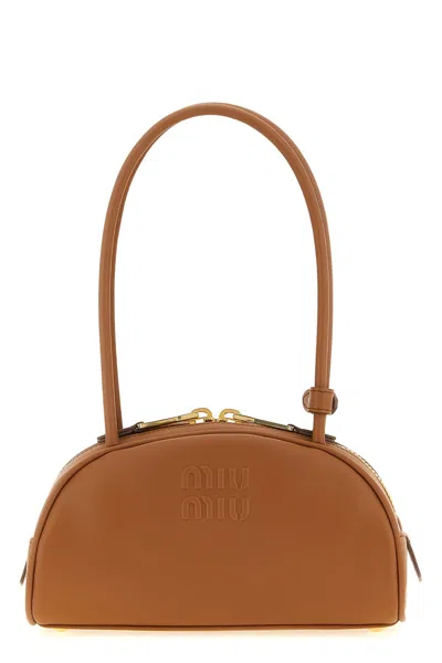 Miu Miu Brown Logo Small Shoulder Bag