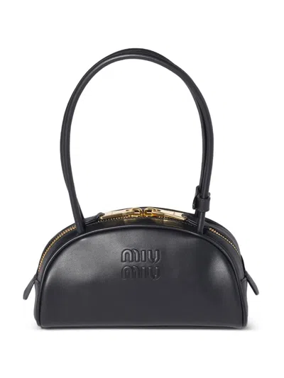 Miu Miu Black Calf Leather Bos Taurus Shoulder Bag
