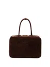 Miu Miu `beau` Suede Handbag In Brown