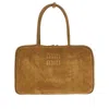 Miu Miu Beau Suede Handbag In Brown