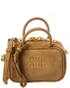 Miu Miu Beau Suede Micro Bag In Green