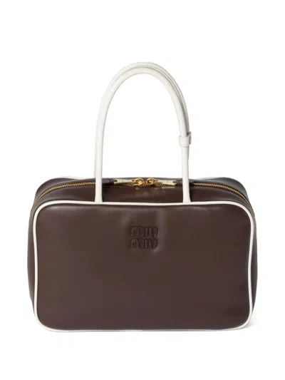 Miu Miu Beau Tote Bag In Brown