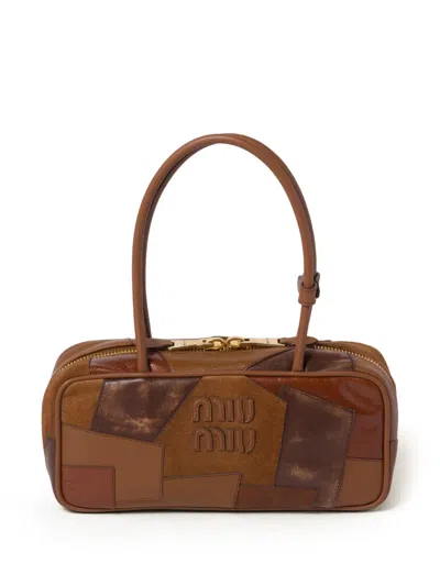Miu Miu Beau Tote Bag In Brown