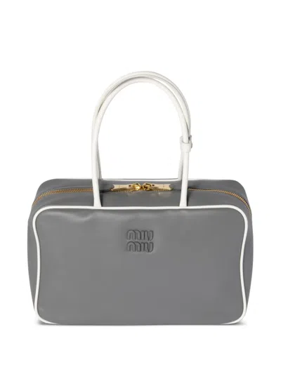 Miu Miu Beau Tote Bag In Grey