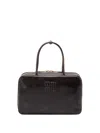 Miu Miu `beau` Vintage Leather Handbag In Brown