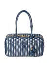 Miu Miu Beau Woven-design Shoulder Bag In Blue