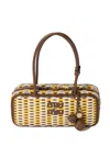 Miu Miu ´beau Woven-effect Tote Bag In Brown