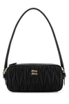 Miu Miu Black Leather Shoulder Bag In Black