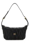 Miu Miu Quilted Leather Handbag Adjustable Strap In Black