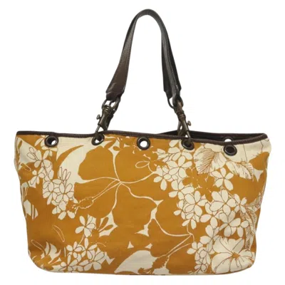 Pre-owned Miu Miu Beige, Brown Canvas Tote Bag () In Multi