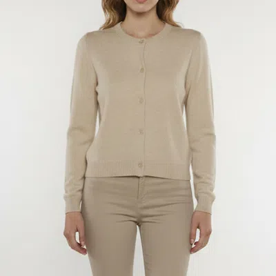 Pre-owned Miu Miu Beige Cashmere Knit Crew Neck Cardigan M In Sand