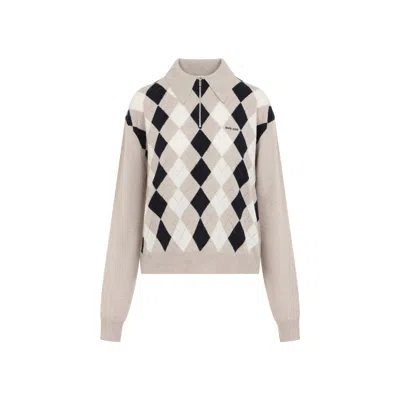 MIU MIU MIU MIU BEIGE CASHMERE SWEATER