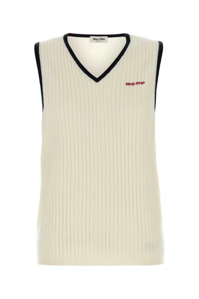 MIU MIU BEIGE CASHMERE VEST