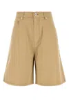 Miu Miu Bermuda Shorts With Back Pockets And Belt Loops In Nude