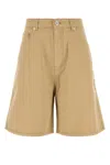 Miu Miu Bermuda Shorts With Back Pockets And Belt Loops In Neutral